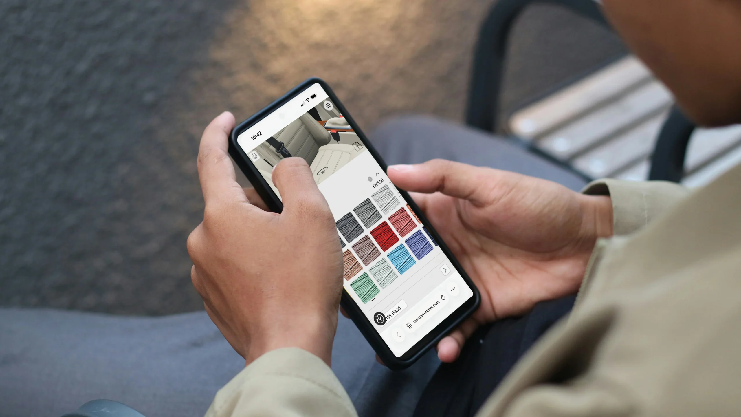 Morgan Motors' Configurator running on smartphone
